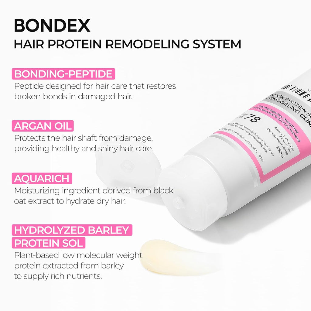 Bondex Remodeling Salon Bonding Treatment | Deep Repair for Bleached & Damaged Hair with Bonding Peptides + Argan Oil