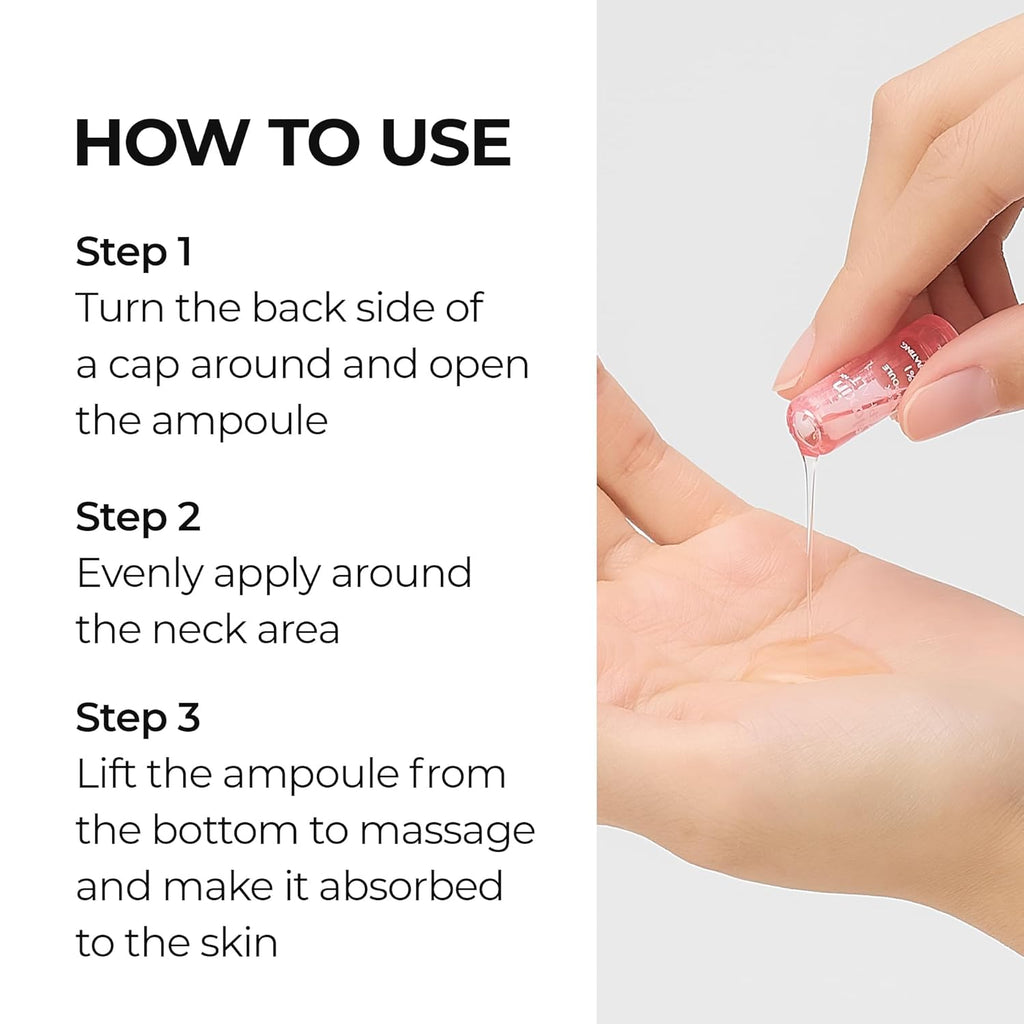 Necksphalt ECM Barrier Ampoule for Anti-Aging Neck Skin, Tightening and Wrinkles for an Even Skin Tone and Neck Lift, 1.5ml*10ea