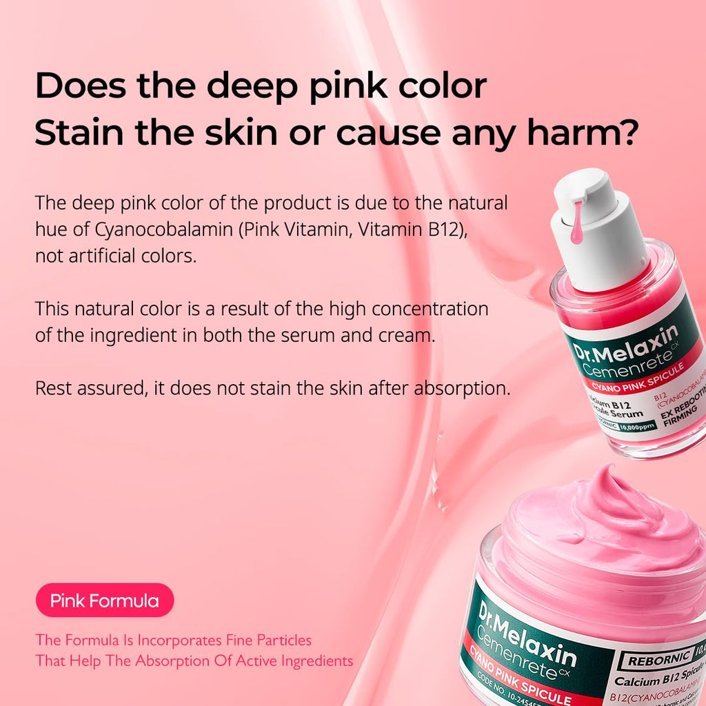 Cemenrete Cyano Pink Spicule Cream with Calcium, Vitamin B12 for under eyes skin, Dark Circles, Fine Lines, Puffiness&Eye Bags Cream, 1.69 fl. oz.