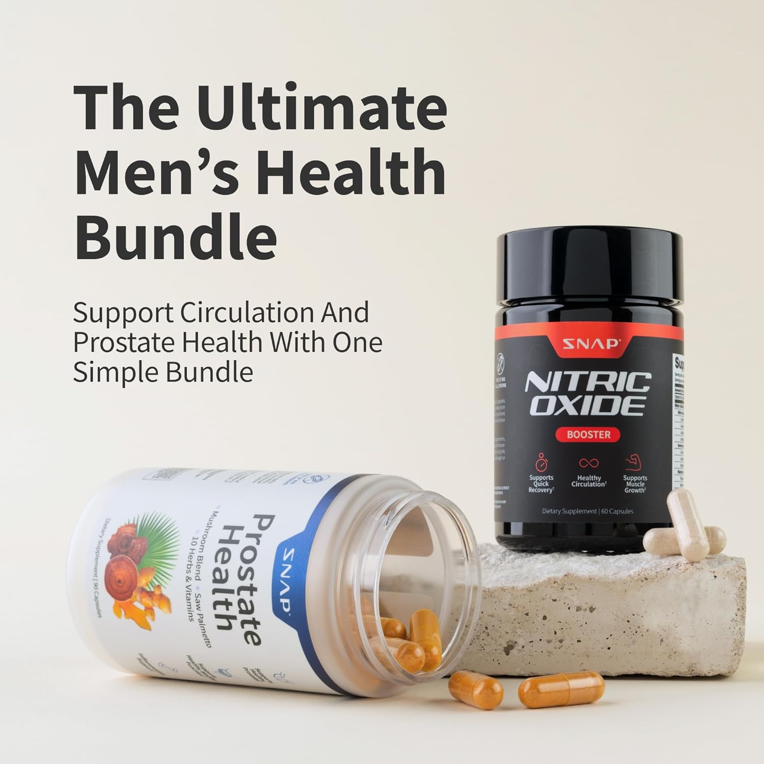 Snap Supplements Prostate Health Support with Saw Palmetto, Nettle Root, Magnesium & Zinc – 90 Capsules