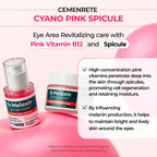 Cemenrete Cyano Pink Spicule Cream with Calcium, Vitamin B12 for under eyes skin, Dark Circles, Fine Lines, Puffiness&Eye Bags Cream, 1.69 fl. oz.
