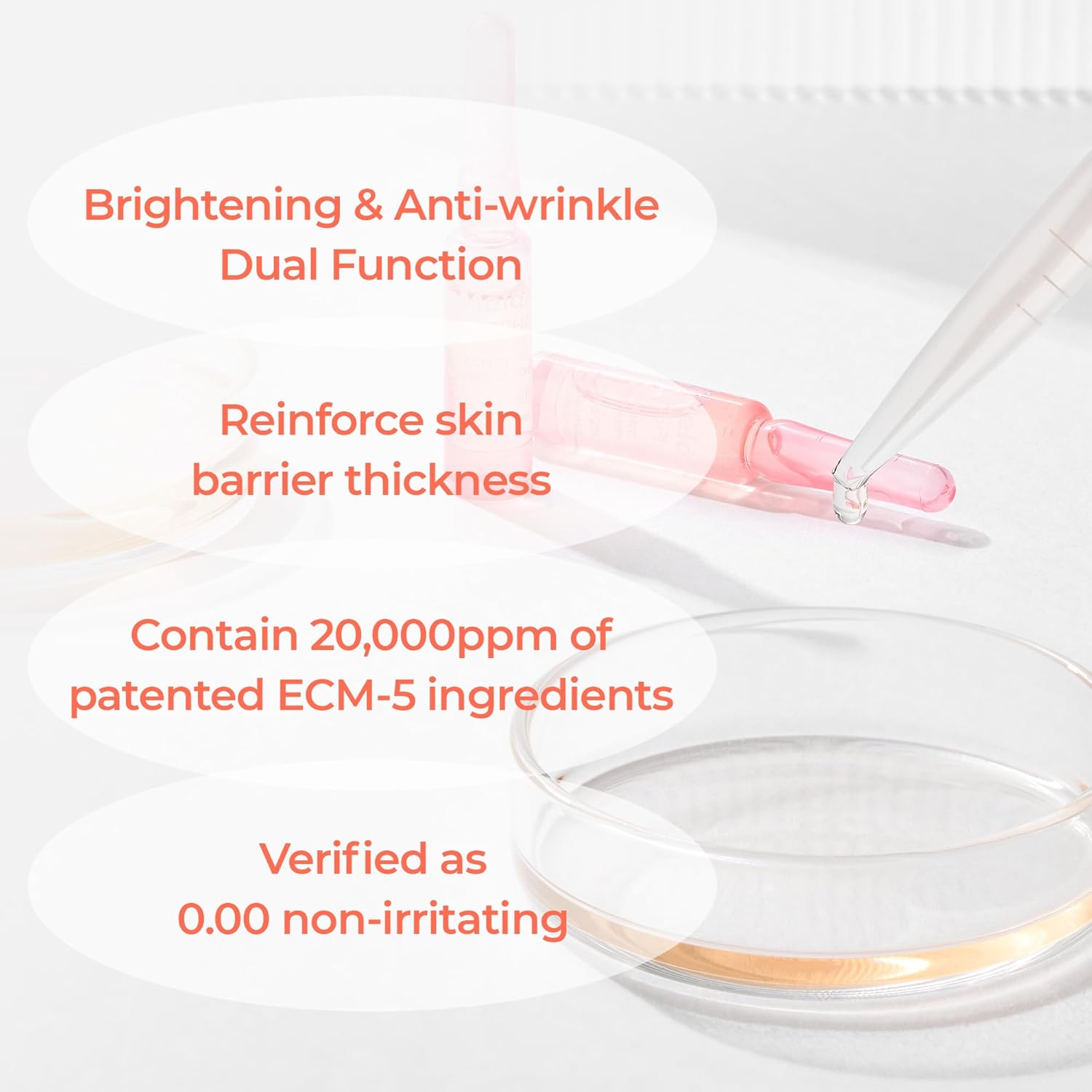 Necksphalt ECM Barrier Ampoule for Anti-Aging Neck Skin, Tightening and Wrinkles for an Even Skin Tone and Neck Lift, 1.5ml*10ea