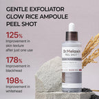 Peel Shot Glow Black Rice Peeling Ampoule, Soft Exfoliating Face and Body Scrub Dead Skin Cells, Blackheads Remover for All Skin Types korean skin care 80ml