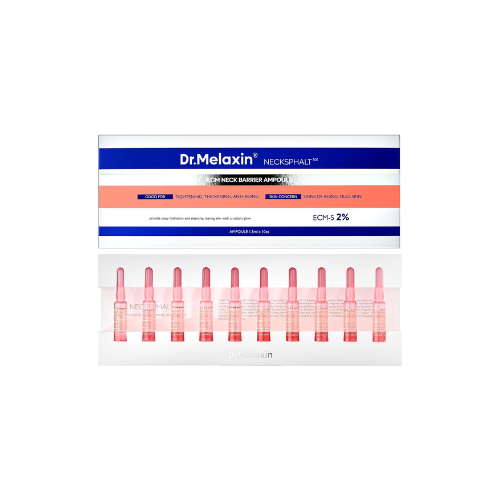 Necksphalt ECM Barrier Ampoule for Anti-Aging Neck Skin, Tightening and Wrinkles for an Even Skin Tone and Neck Lift, 1.5ml*10ea
