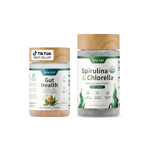 Gut Health Bundle - Snap Supplements - Gut Health + Spirulina & Chlorella - Natural Supplement Bundle Prebiotics Probiotics Dietary