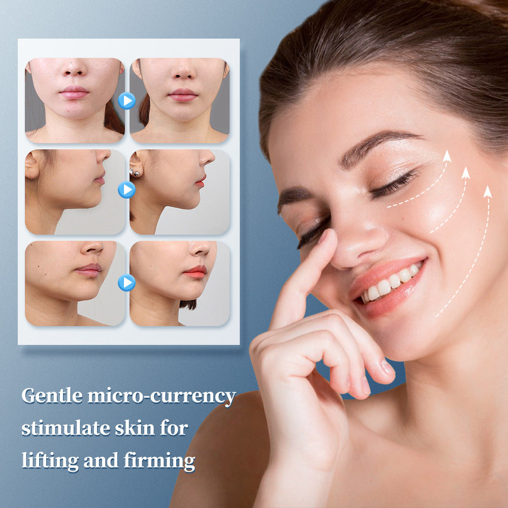 V-Shaped Face Wrinkle Removal Facial Massager Ems Facial Massager Low Frequency Pulse Crescent-Shaped Beauty Instrument Remote Control