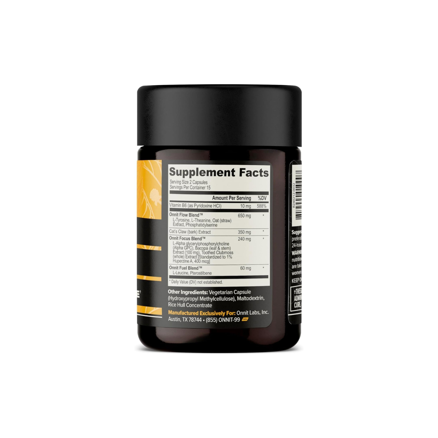 ONNIT Alpha Brain Nootropic Brain Supplement for Men & Women | Memory, Mental Clarity & Cognitive Improvement | Focus Capsules with L-Theanine, Vitamin B6 & Phosphatidylserine (30 Count)